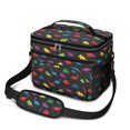 thumbnail image 1 of Dinosaur and Silhouette Black Pattern Insulated Lunch Box for Women Men, Medium Leakproof Cooler Bag with Adjustable Strap, 10"x6.7"x8", 1 of 6