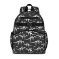 thumbnail image 1 of Dinosaur and Skeleton Black Pattern Cute School Backpack Bag for School with Padded Back and Adjustable Shoulder Straps 15.25"x11.5"x5.25", 1 of 5