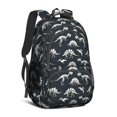 thumbnail image 1 of Dinosaur and Skeleton Navy Blue Pattern Cute School Backpack Bag with Padded Back and Adjustable Shoulder Straps 16.9 X 12.6 X 5.9 Inches, 1 of 5