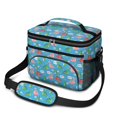 thumbnail image 1 of Dinosaur and Speech Bubble Bright Insulated Lunch Box for Women Men, Medium Leakproof Cooler Bag with Adjustable Strap, 10"x6.7"x8", 1 of 6