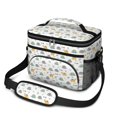 thumbnail image 1 of Dinosaur and Speech Bubble White Insulated Lunch Box for Women Men, Medium Leakproof Cooler Bag with Adjustable Strap, 10"x6.7"x8", 1 of 6