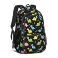 thumbnail image 1 of Dinosaur and Star Black Pattern Cute School Backpack Bag with Padded Back and Adjustable Shoulder Straps 16.9 X 12.6 X 5.9 Inches, 1 of 5