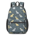 thumbnail image 1 of Dinosaur and Star Gray Pattern 17" Waterproof Oxford School Backpacks for Teens, S-Shape Padded Straps, for School, Travel, Hiking, Camping, 1 of 5