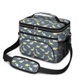 thumbnail image 1 of Dinosaur and Star Gray Pattern Insulated Lunch Box for Women Men, Medium Leakproof Cooler Bag with Adjustable Strap, 10"x6.7"x8", 1 of 5