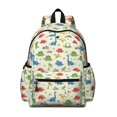 thumbnail image 1 of Dinosaur and Stone Beige Pattern Backpack for School, Cute School Bag with Adjustable Shoulder Straps and Padded Back, 13.4"x11"x4.7", 1 of 5