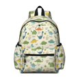 thumbnail image 1 of Dinosaur and Text Beige Pattern Backpack for School, Cute School Bag with Adjustable Shoulder Straps and Padded Back, 13.4"x11"x4.7", 1 of 5
