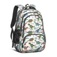 thumbnail image 1 of Dinosaur and Text White Pattern Backpack for School, Cute School Bag with Adjustable Shoulder Straps and Padded Back, 16.9"x12.6"x5.9", 1 of 5