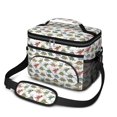 thumbnail image 1 of Dinosaur and Text White Pattern Insulated Lunch Box for Women Men, Medium Leakproof Cooler Bag with Adjustable Strap, 10"x6.7"x8", 1 of 6