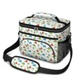 thumbnail image 1 of Dinosaur and Volcano White Pattern Insulated Lunch Box for Women Men, Medium Leakproof Cooler Bag with Adjustable Strap, 10"x6.7"x8", 1 of 6