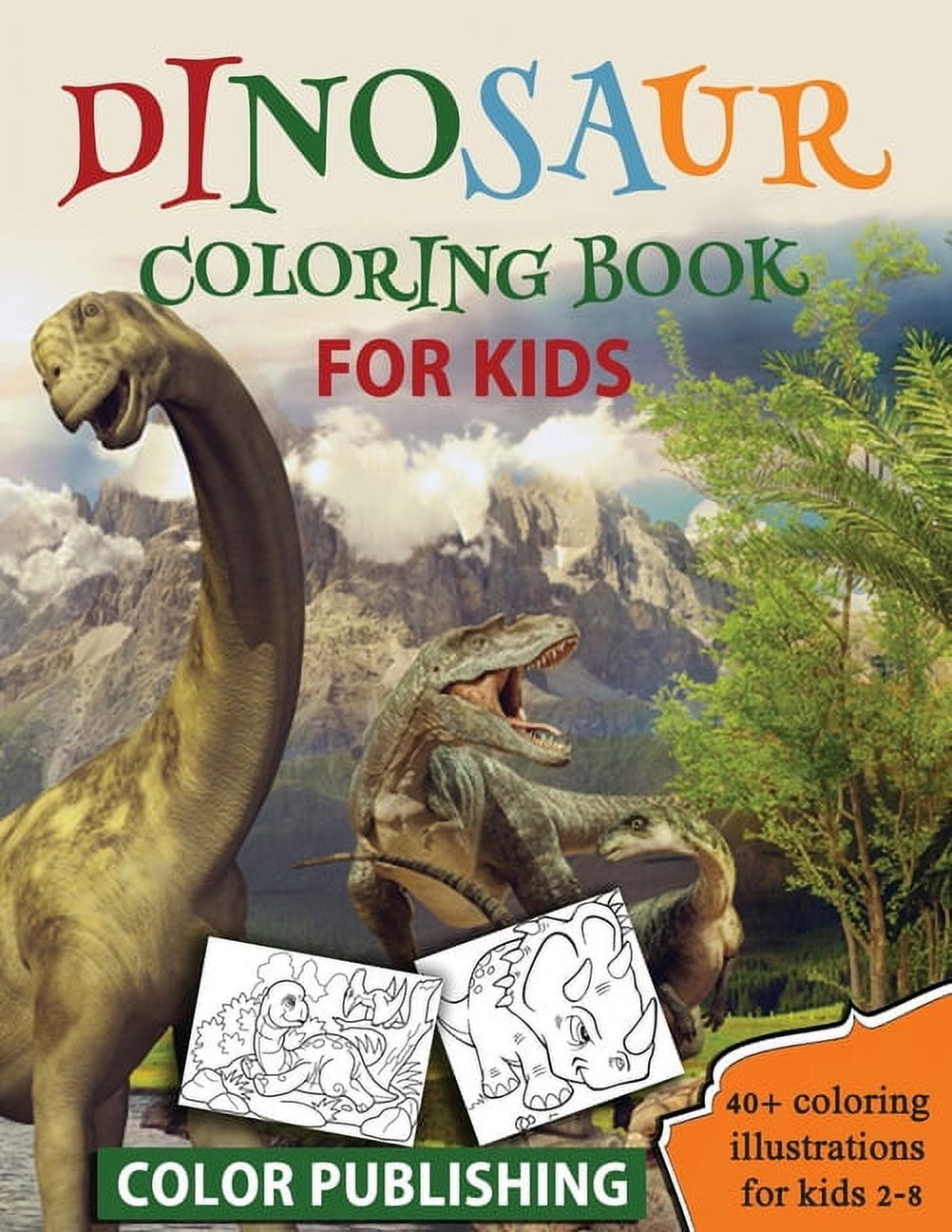 Dinosaur coloring book for Kids: 40+ Coloring illustrations for Boys ...