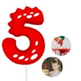 thumbnail image 1 of Dinosaur number 5 candle, 5 birthday candle, red Birthday Number Candles are suitable for dinosaur theme, anniversary and birthday celebrations number candle cake topper decoration supplies., 1 of 1