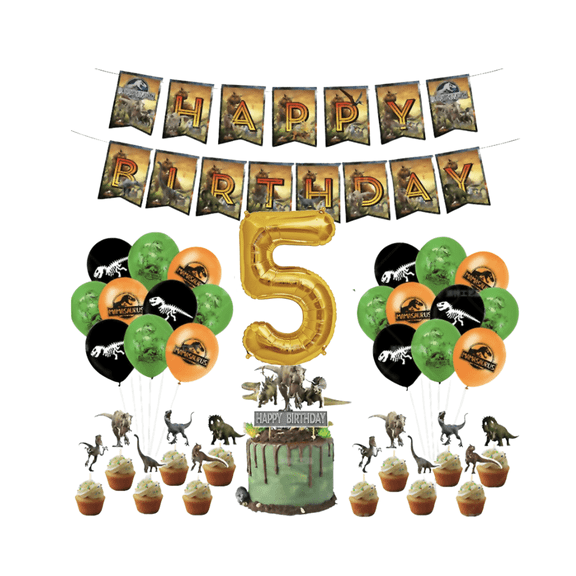 Dinosaur party supplies/ kit/ children's decoration for birthday party / t-rex decor happy birthday banner/ toppers/ balloons