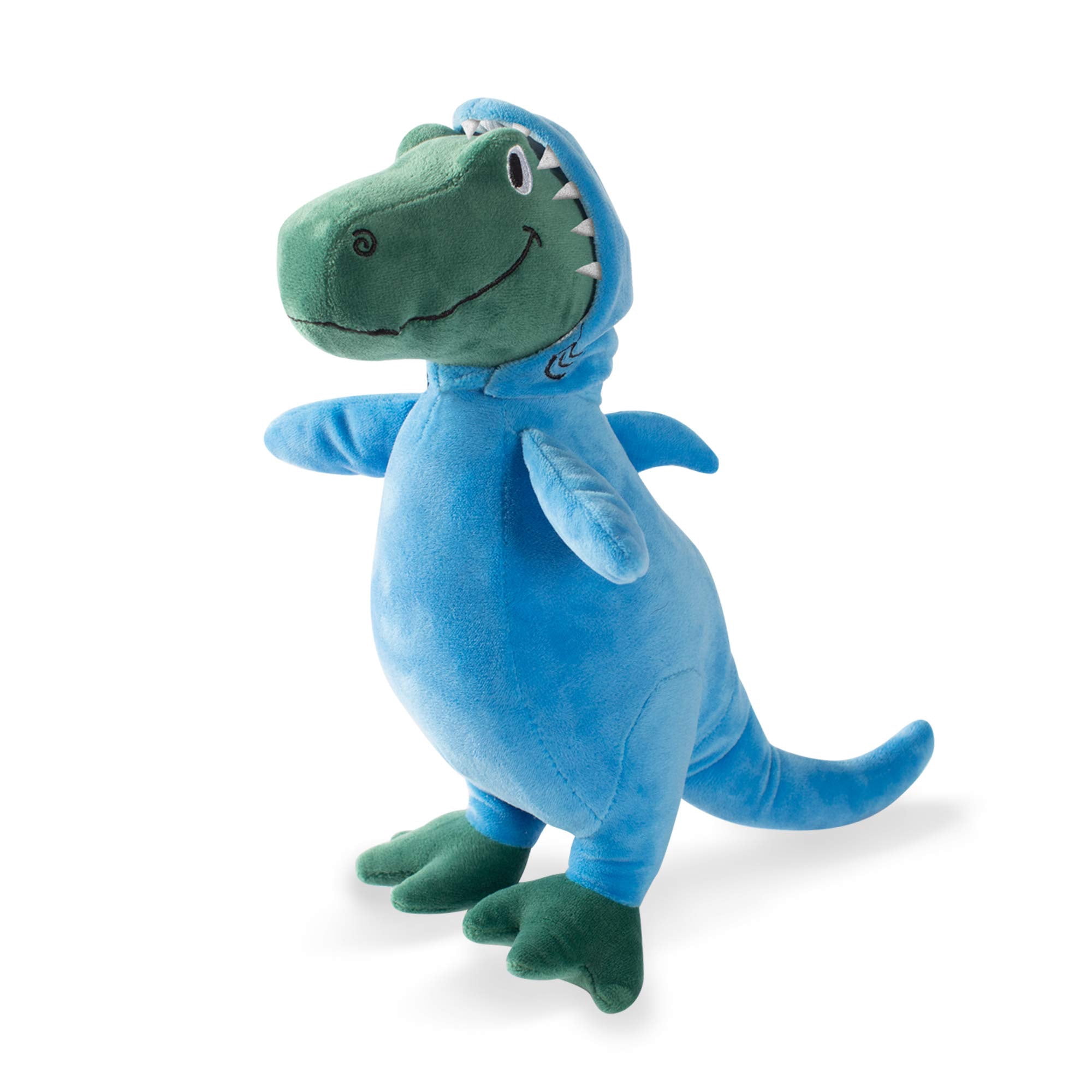 Dinosaur plush dog toy with squeaker, feelin’ jawsome interactive pet toy for all breed sizes, medium 11.5 inch, perfect for fetch and play, multicolor