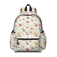 thumbnail image 1 of Dinosaur with Bones Pattern Cute School Backpack with Padded Back and Adjustable Shoulder Straps 13.4"x11"x4.7", 1 of 5