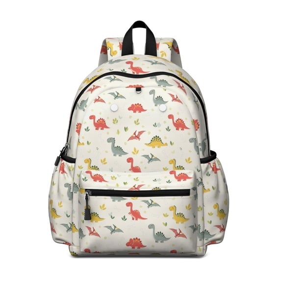 Dinosaur with Bones Pattern Cute School Backpack with Padded Back and Adjustable Shoulder Straps 13.4"x11"x4.7"