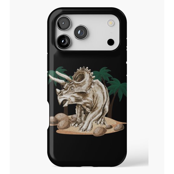 Dinosaur with Rocks M1402, Case for iPhone 17/16/15/14/13/12/11 Pro Max – Stylish Unisex Protective Cover