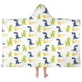 thumbnail image 1 of Dinosaur with Rrrr Pattern Hooded Bath Towel，50"x30" for Ages 3 To 12 Kids, Quick Dry Lightweight Soft Microfiber Hood Beach Towel Cover Up for Kids, 1 of 7