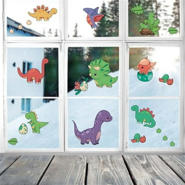Dinosaurio linda pegatina de vidrio habitación de niños fondo decoración de pared PVC graffiti decal de pared