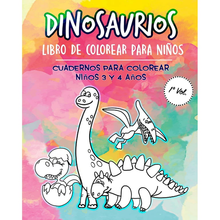 Cuaderno de dibujo para niños infantil - primaria. Libreta escolar para  dibujar y colorear. 107 páginas A4 Nº1 DINOSAURIOS