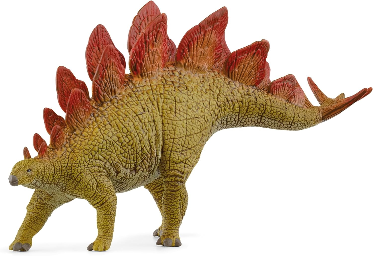 Hand-Painted Green and Red Stegosaurus Toy Figurine