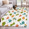 thumbnail image 1 of Dinosaurs Area Rug 4'x6', Green Orange Blue Cartoon Dinosaurs Washable Non-Slip Rugs, Low Pile Large Carpet for Living Room Bedroom Dining Room Kitchen Office Indoor Mat, 1 of 9