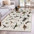 thumbnail image 1 of Dinosaurs Area Rugs 3'x5', Washable Small Throw Rugs for Living Room Bedroom, Natural Primitive Wild Animals Beige Indoor Outdoor Rug Non-Slip Low Pile Carpet Runner Reversible Floor Mats, 1 of 8