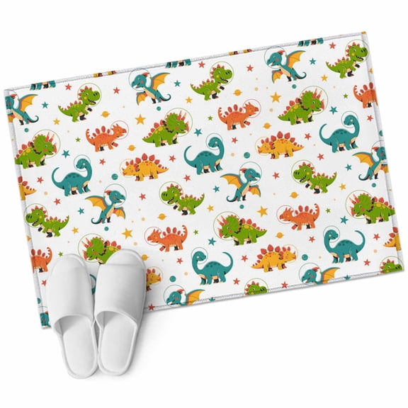Dinosaurs Area Rugs Collection 2'x3', Green Orange Blue Cartoon Dinosaurs Non Slip Indoor Rectangle Throw Runner Rug Floor Mat Carpet for Living Room Dining Table Bedroom Nursery