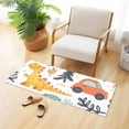 thumbnail image 1 of Dinosaurs Birds Leaves Cars Bathroom Rug Non Slip Bathroom Mats Entry Door Soft Carpets for Kitchen Bedroom Living Room 39x20 inch, 1 of 7