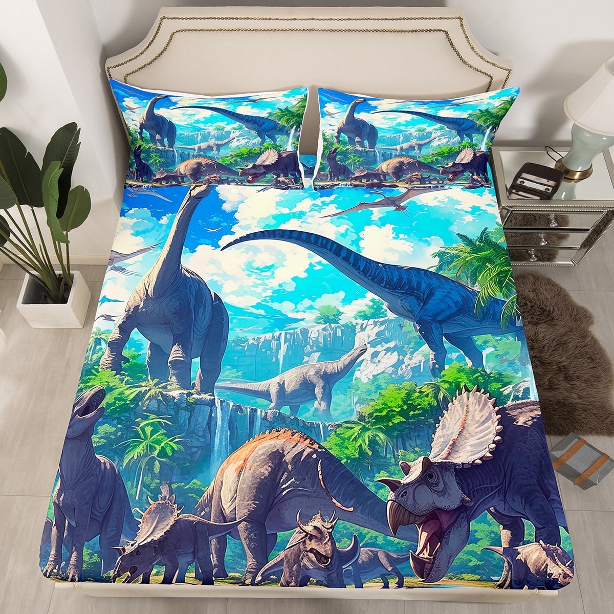 Dinosaurs Bed Sheets Twin,3D Dino Bedding Set Dinosaurios Reptile ...