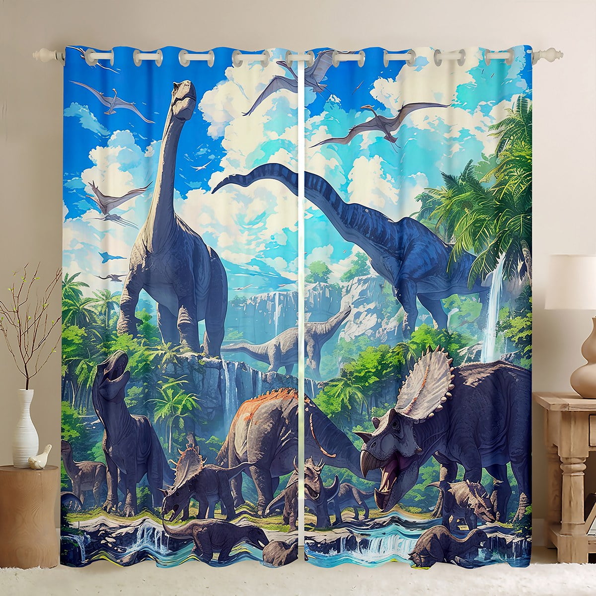 3D Dinosaur Fossil 133 Curtains Drapes main image 1