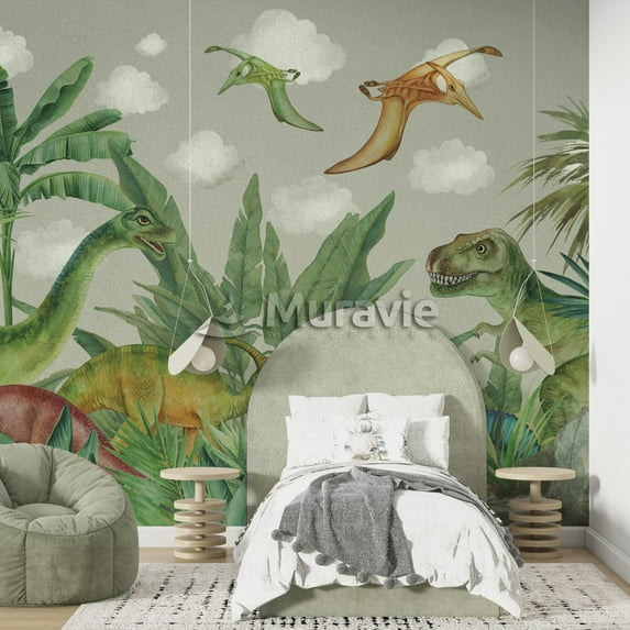 Dinosaurs Boys Wallpaper , Jungle Dino Wallpaper Kids Room