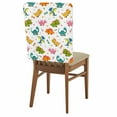 thumbnail image 1 of Dinosaurs Chair Back Covers Set of 4, Cartoon Green Blue Pink Yellow Dinosaurs Stretch Dining Chair Back Slipcovers Removable Seat Cover for Kitchen Restaurant Hotel Cafe, 1 of 9