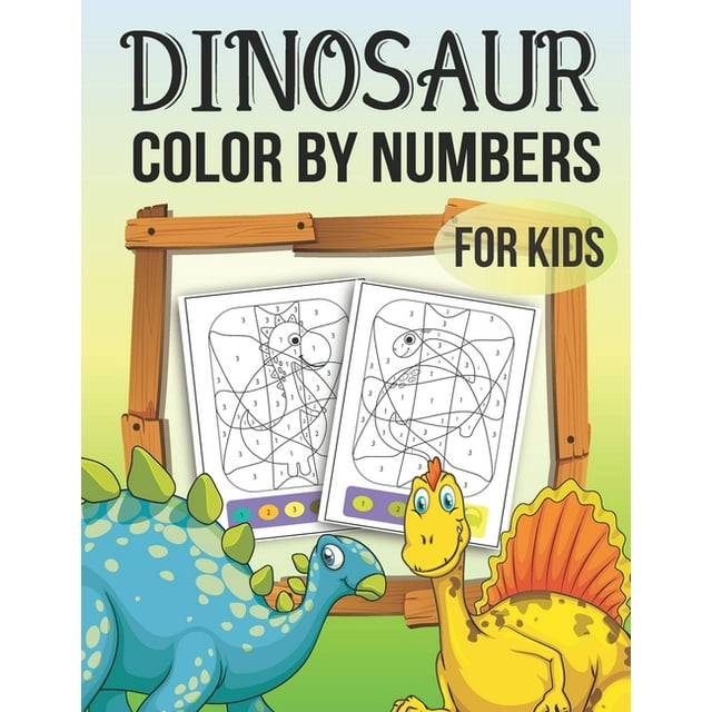 Dinosaurs Color By Numbers For Kids: dinosaur color number coloring