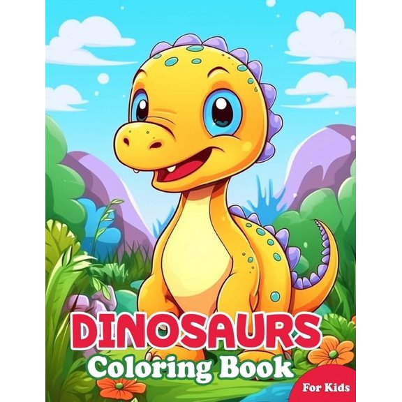 Dinosaurs Coloring Book for Kids: Creative Dinosaur Illustrations, Large Size Print, One-sided Images, Includes Facts About Dinosaurs for Kids to Learn, An Adventure in the Dinosaurs Coloring Book for