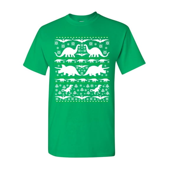 Dinosaurs Dino Fossils T-Rex Ugly Christmas DT Adult T-Shirt Tee