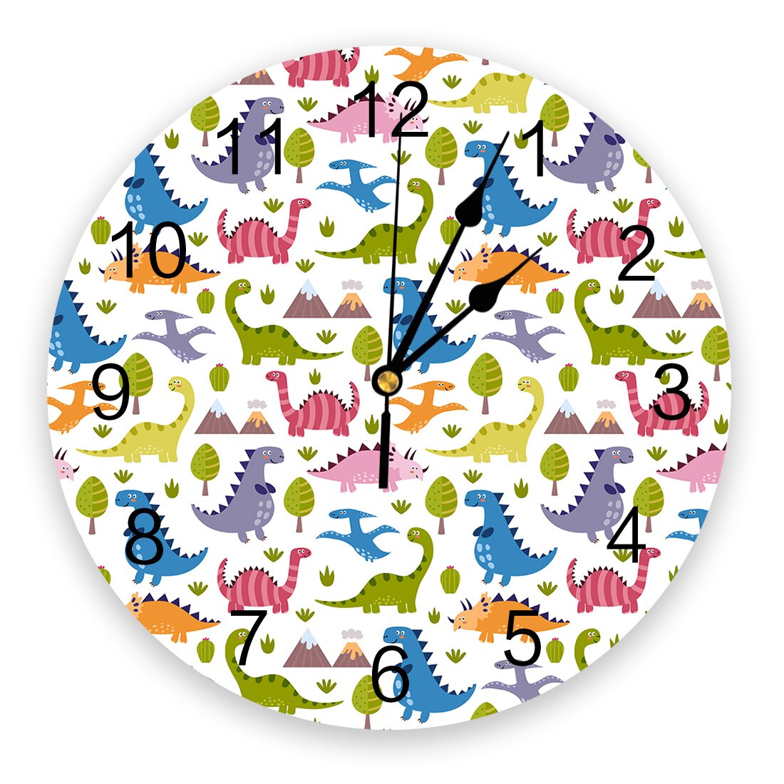 Dinosaurs Fashion Wall Clock Living Room Bedroom Hanging Table Silent