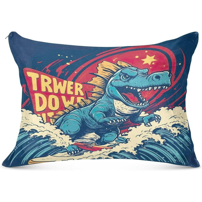 Dinosaurs in Fury Body Pillow Cover with Zipper, Soft and Cozy