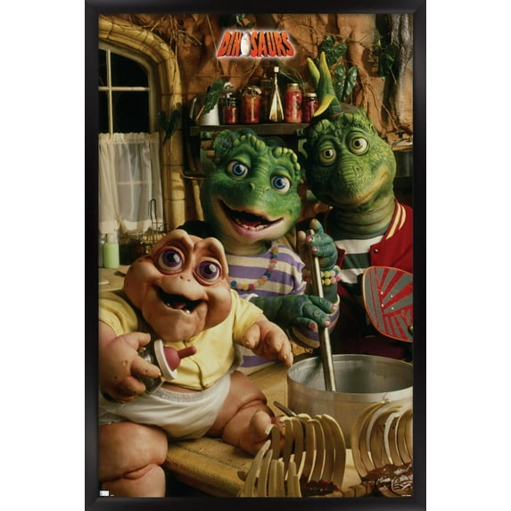 Dinosaurs - Group Wall Poster, 14.725" x 22.375", Framed