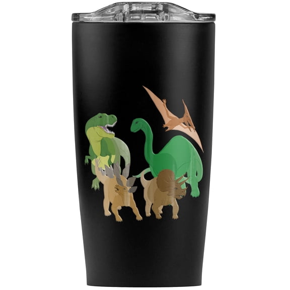 Dinosaurs Hanging Out T-Rex Triceratops Stainless Steel 20 oz Travel Tumbler, Vacuum Insulated & Double Wall with Leakproof Sliding Lid | Great for Coffee/Hot Drinks and Cold Beverages