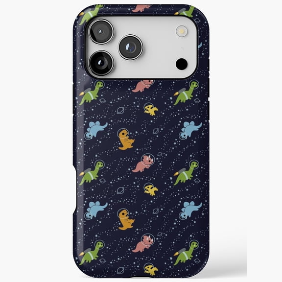 Dinosaurs In Space Pattern Funny Sci-Fi Dino Star Case for iPhone 11 12 13 14 15 16 17 Pro Max
