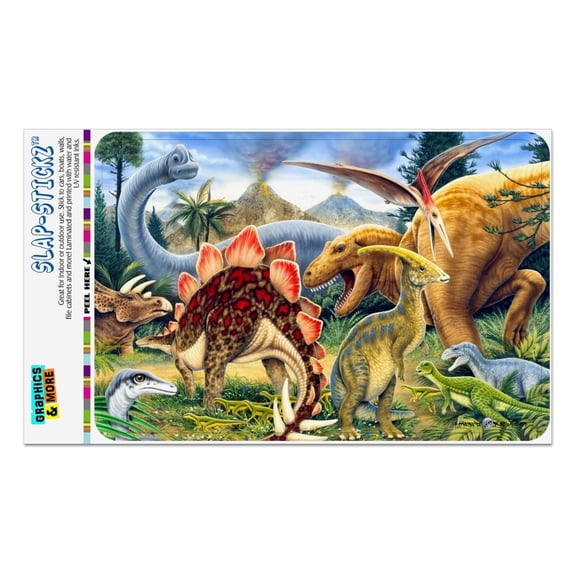 Dinosaurs Jurassic Collage T-Rex Stegasaurus Home Business Office Sign