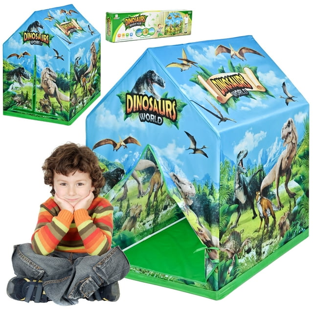 KIRALUMI Dinosaur Kids Play Tent, Indoor & Outdoor Playhouse for Boys ...