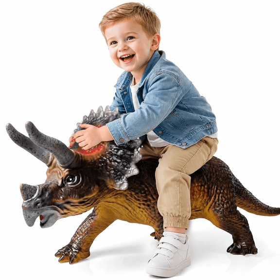 Dinosaurs King Giant Triceratops Dinosaur Toy 32 inches Realistic Lifelike Dinosaur Figure, Jumbo Dino Toys for Kids Toddler 3-5 5-7 Years, Perfect Party Favors, Birthday Gifts