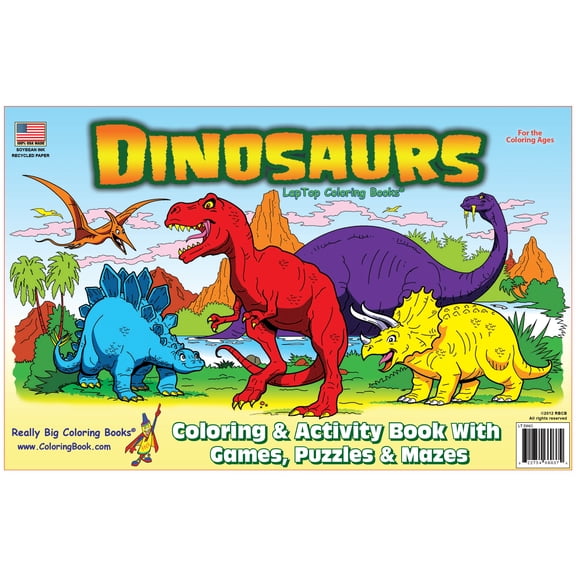 Dinosaurs LapTop Coloring Book (17"x11")