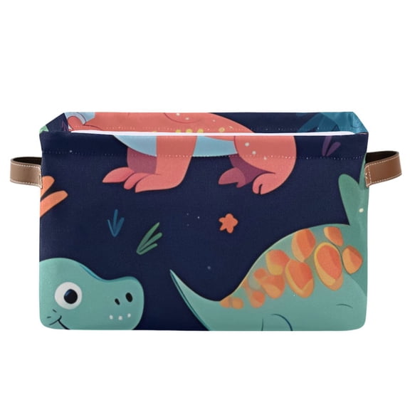 Dinosaurs Leaves Cartoon Storage Bins Baskets With Handles Storage Box Clothes Organizer Organization Toys
