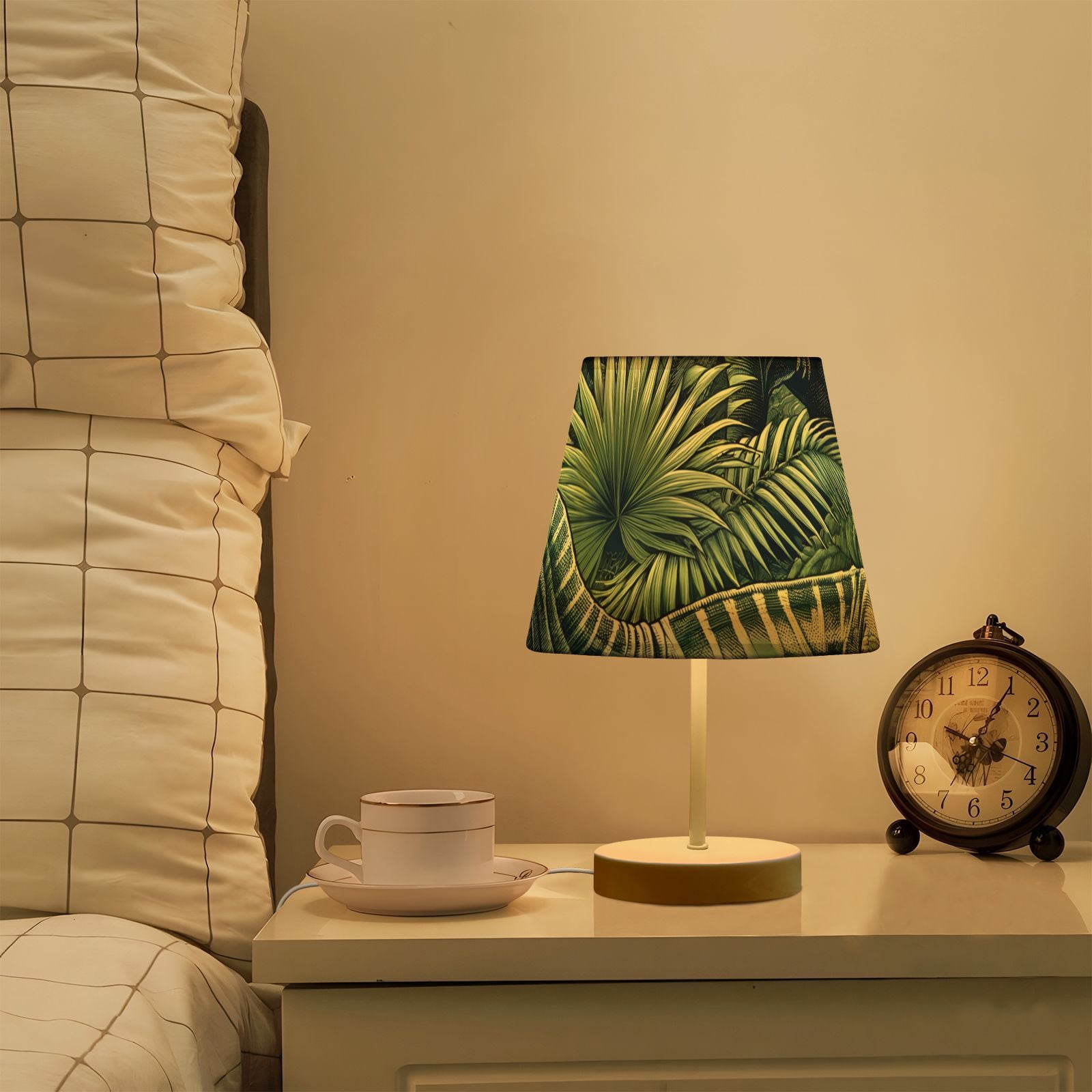 Dinosaurs Leaves LED Desk Lamp Table Lamp USB Bedside Nightstand Small Lamp for Bedroom Living Room Kids Room
