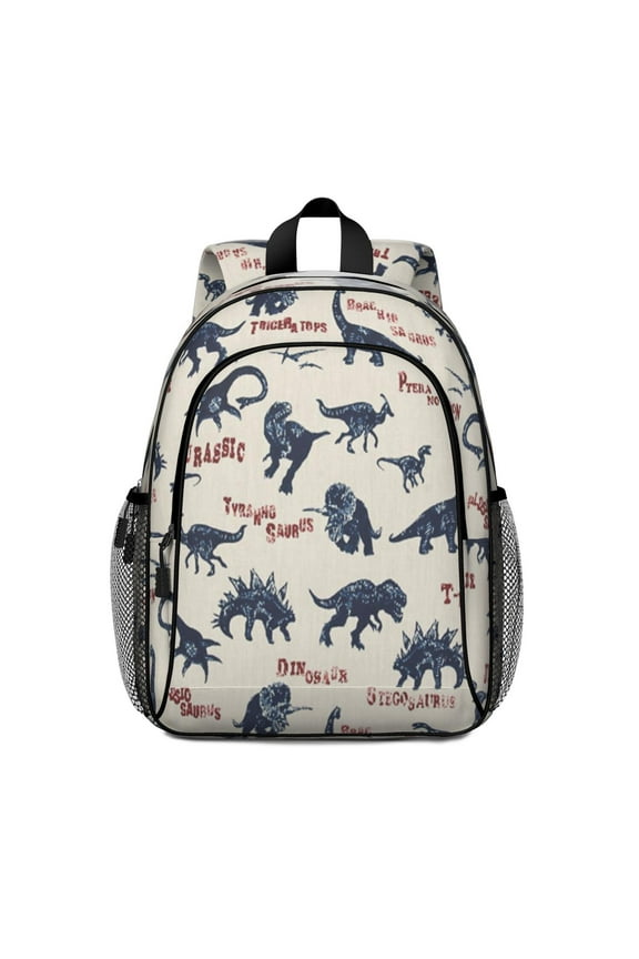 Dinosaurs Pattern Backpack for School,Schoolbag with Adjustable Shoulder Straps & Padded Back,15 Inch