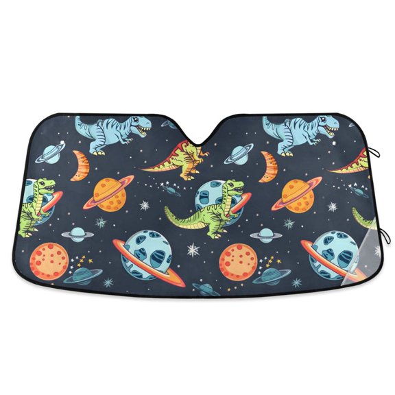 Dinosaurs Planets Star Car Windshield Sun Shade Foldable Car Front Window Visor Heat and UV Protection 53x23.5