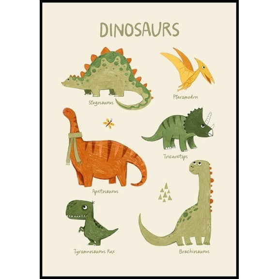 Dinosaurs Poster Wall Art, Modern Wall Decor For Living Room Bedroom, 8x12 UNFRAMED
