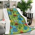 thumbnail image 1 of Dinosaurs River Volcano Green Pattern Blanket,Comfortable Soft Flannel Throw Blanket,All Season,Warm Lightweight Blankets for Sofa Bed Couch Living Room Chair,50"x60", 1 of 4